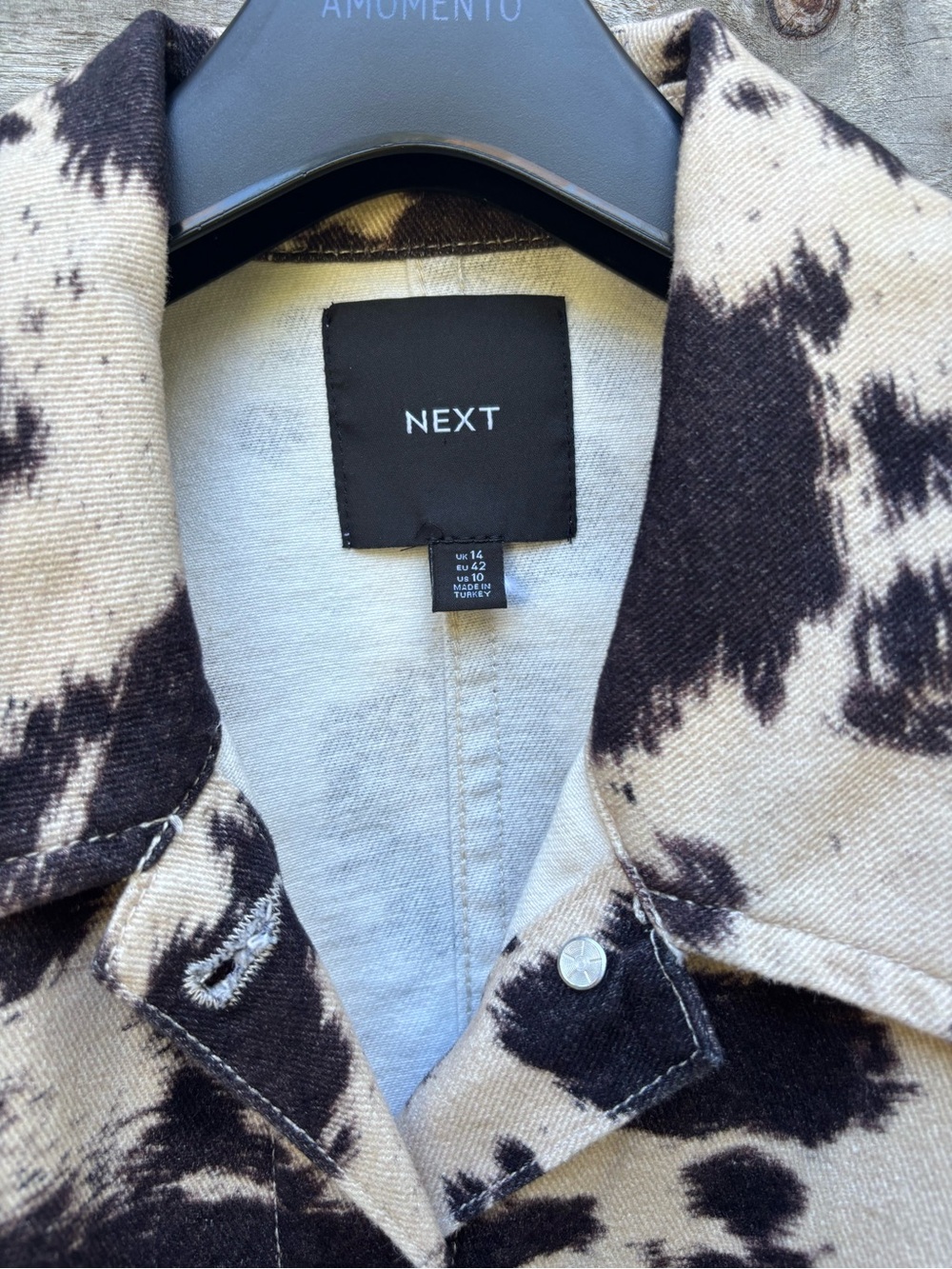 NEXT cow print denim jacket size 10 - Picture 5 of 7